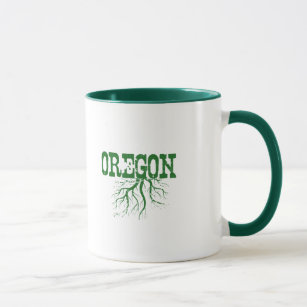 Oregon Name Growing Green Tree Roots Word Art Mug