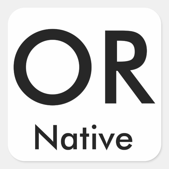 Oregon Native stickers (Black/Large) (Front)