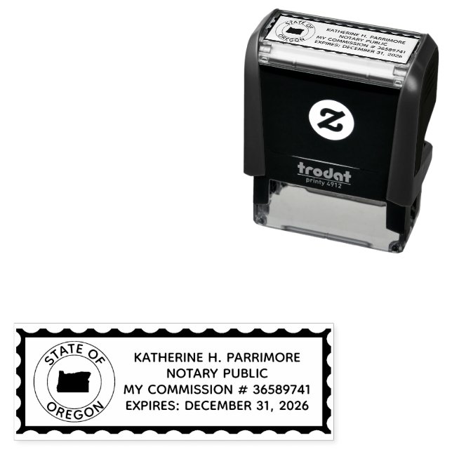 Oregon Notary Public Self Inking Rubber Stamp (In Situ)