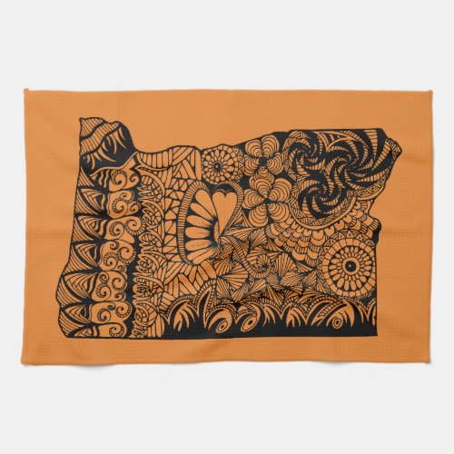 Oregon Orange Dish Towel