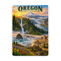 Oregon Pacific Wonderland Scenic Travel Poster