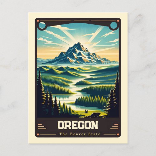 Oregon  Patriotic Spirit Vintage Postcard