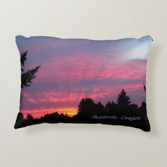 Oregon Pink Sunset Accent Pillow