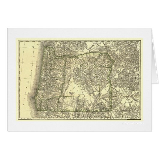 Oregon Railroad Map 1876 Cards (Front Horizontal)