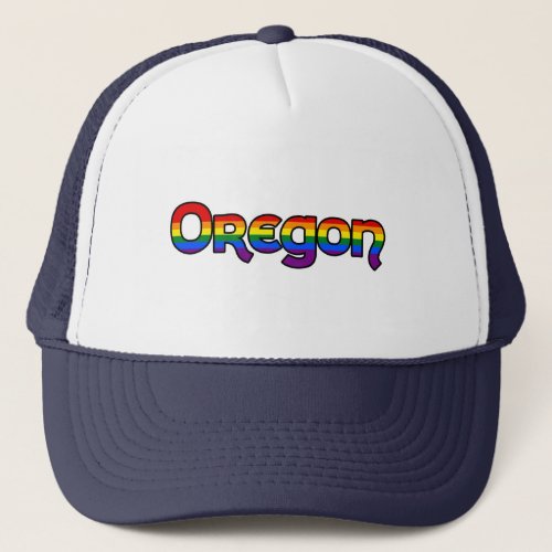 Oregon Rainbow text Hat