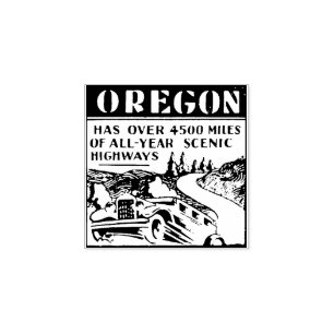 Oregon retro travel rubber stamp