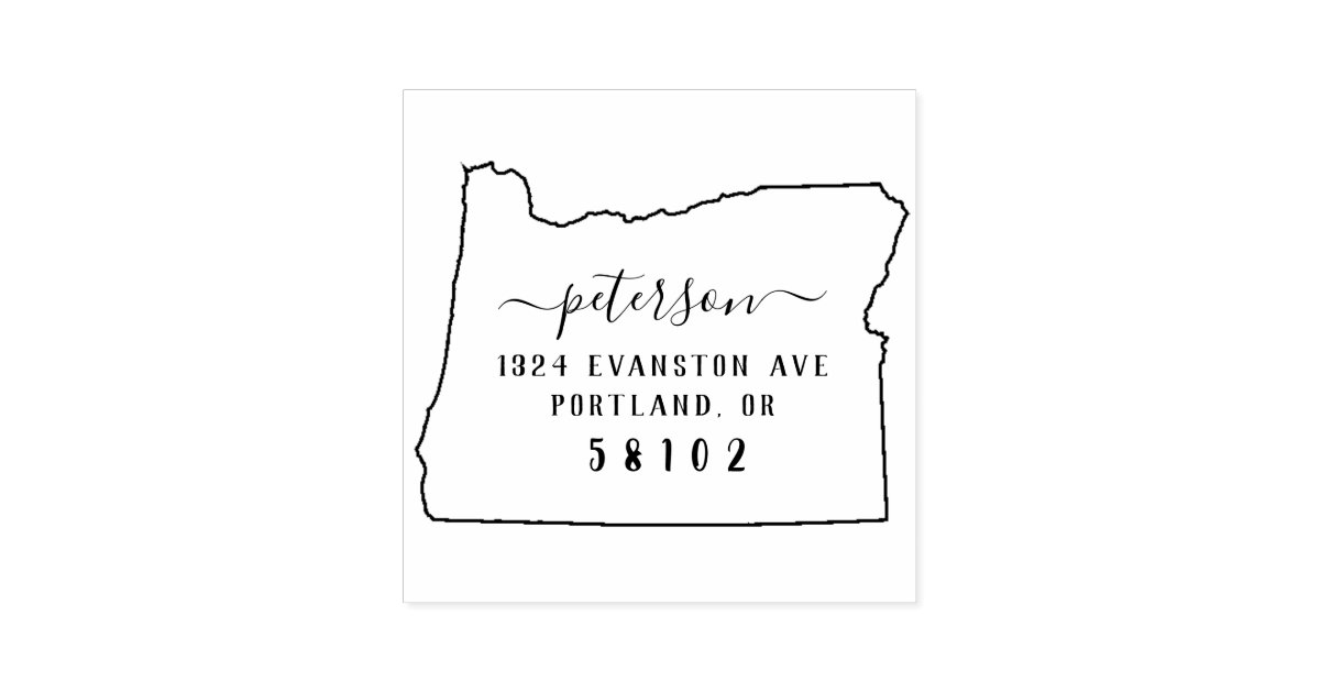 Oregon Address Oregon Return Address Stamp Self-Inking | Zazzle