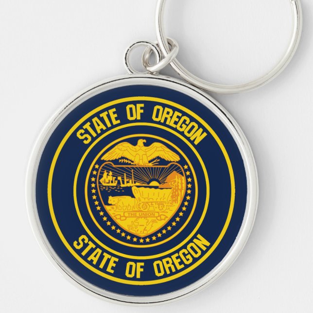 Oregon Round Emblem Keychain (Front)