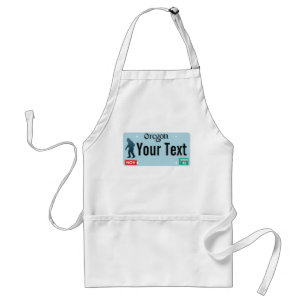 Oregon Sasquatch License Plate Adult Apron
