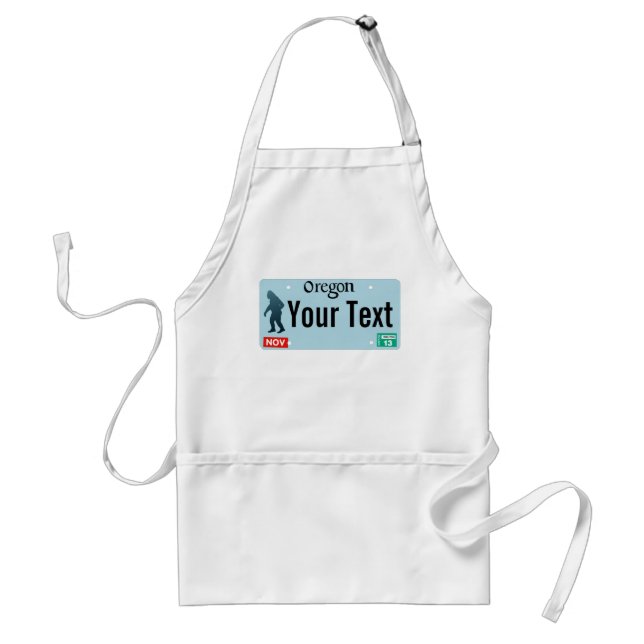 Oregon Sasquatch License Plate Adult Apron (Front)