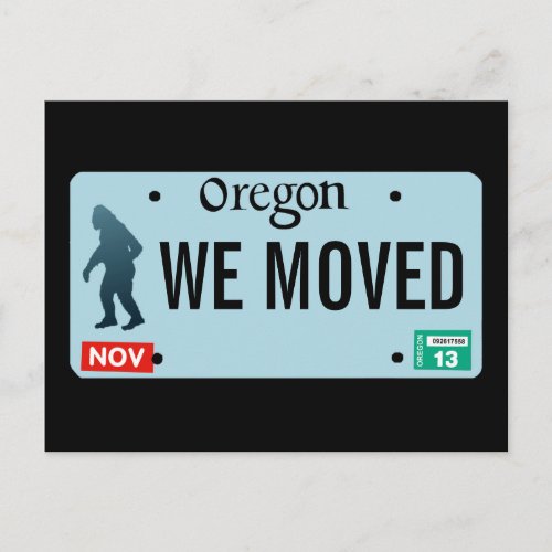 Oregon Sasquatch License Plate Announcement Postcard