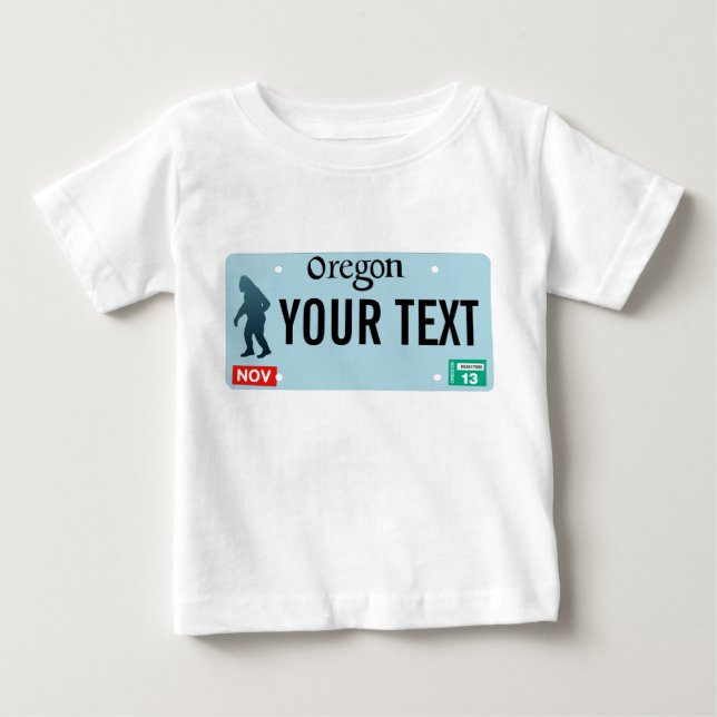 Oregon Sasquatch License Plate Baby T-Shirt (Front)