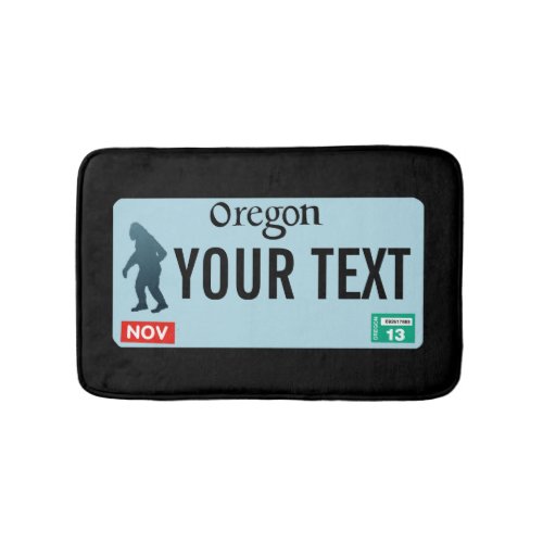 Oregon Sasquatch License Plate Bathroom Mat