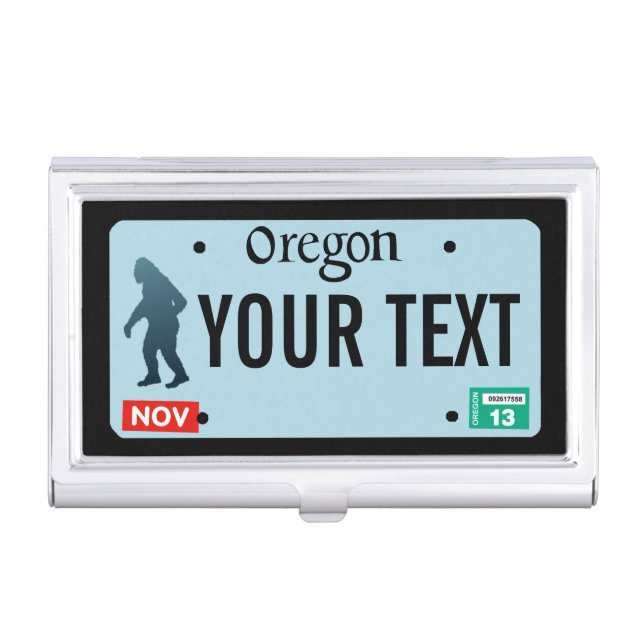Oregon Sasquatch License Plate Business Card Case (Front)