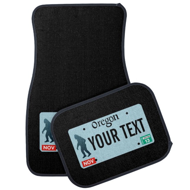 Oregon Sasquatch License Plate Car Mat (Set)