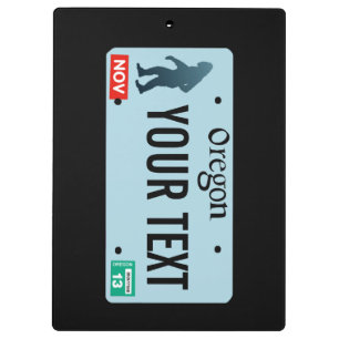 Oregon Sasquatch License Plate Clipboard