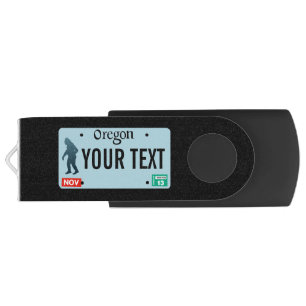 Oregon Sasquatch License Plate Flash Drive