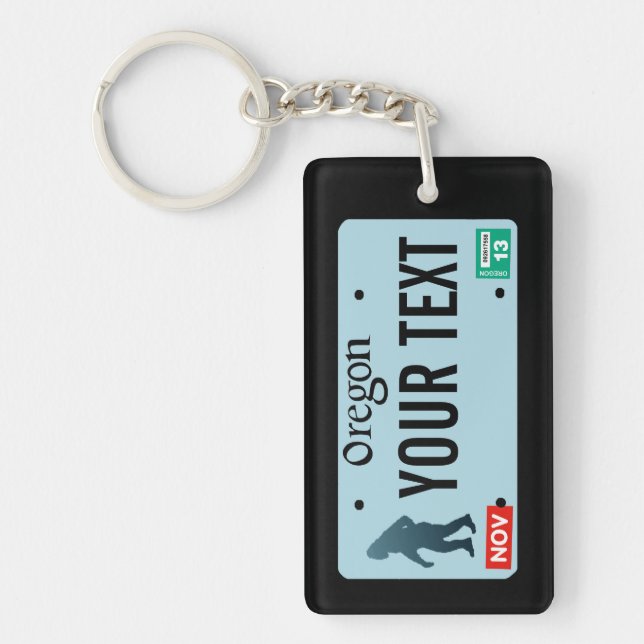 Oregon Sasquatch License Plate Keychain (Front)
