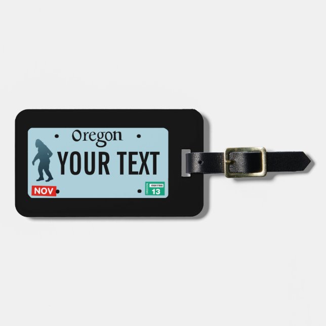 Oregon Sasquatch License Plate Luggage Tag (Front Horizontal)