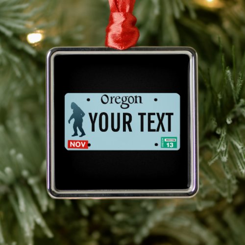 Oregon Sasquatch License Plate Metal Ornament