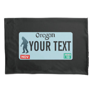 Oregon Sasquatch License Plate Pillow Case