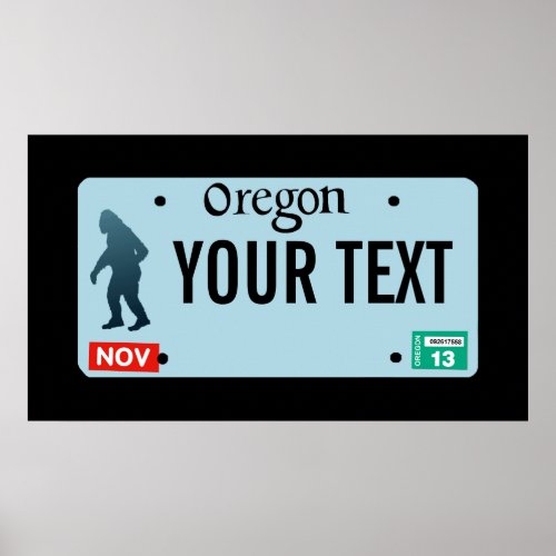 Oregon Sasquatch License Plate Poster