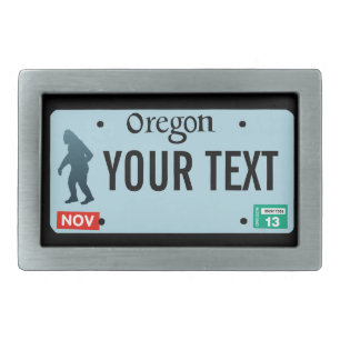 Oregon Sasquatch License Plate Rectangular Belt Buckle