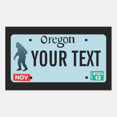 Oregon Sasquatch License Plate Rectangular Sticker