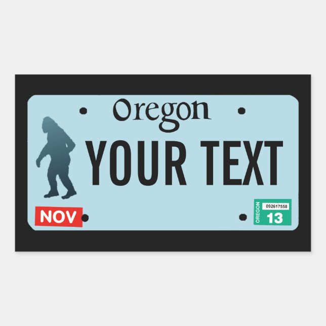 Oregon Sasquatch License Plate Rectangular Sticker (Front)