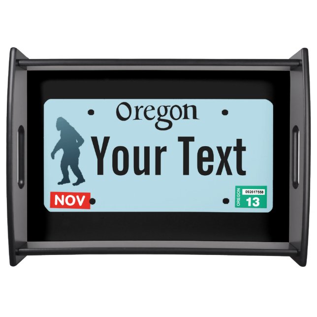 Oregon Sasquatch License Plate Serving Tray (Front)