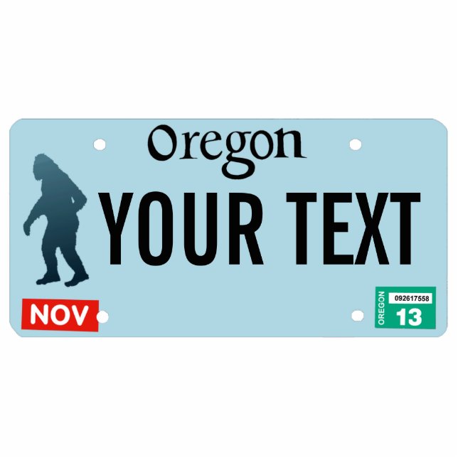 Oregon Sasquatch License Plate Statuette (Front)