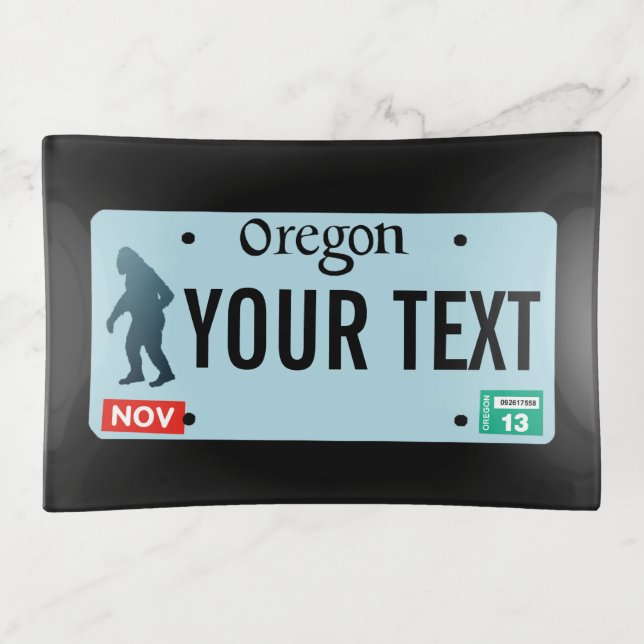 Oregon Sasquatch License Plate Trinket Tray (Front)