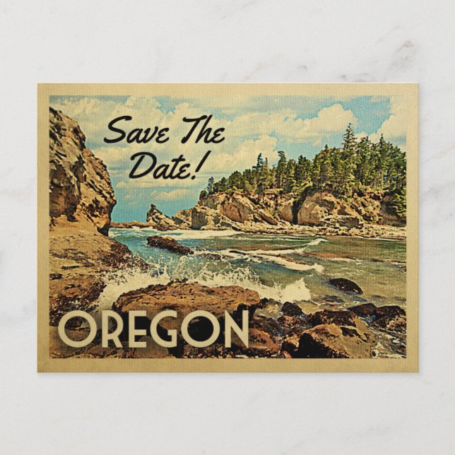 Oregon Save The Date Vintage Postcards (Front)