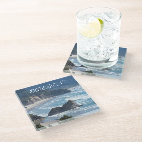 Oregon Scenic Coastline Photo Glass Coaster