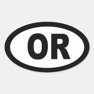 Oregon - sheet of 4 oval car stickers