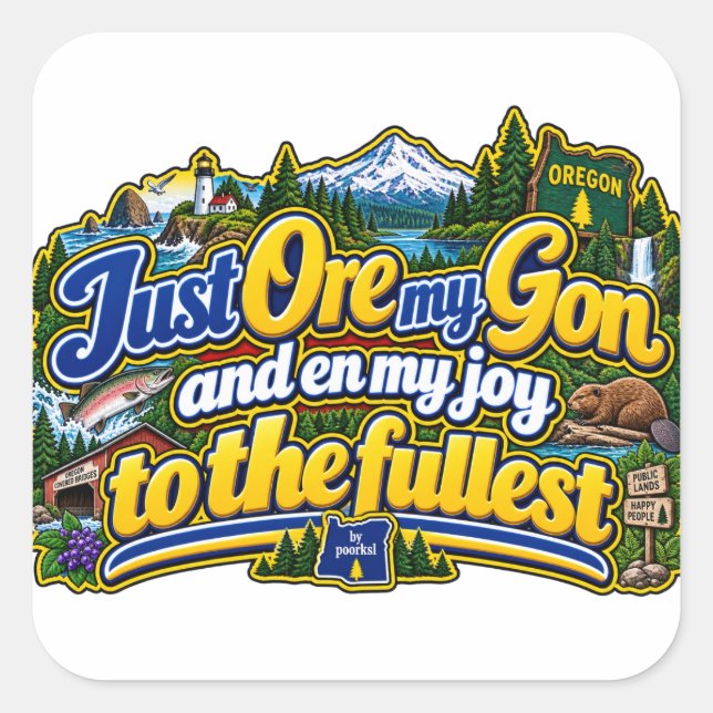 Oregon square sticker (Front)