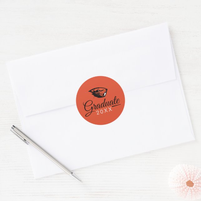 Oregon State Beavers | Beaver Head Classic Round Sticker (Envelope)