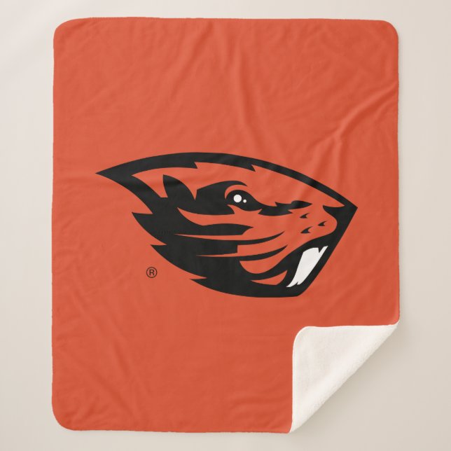 Oregon State Beavers | Beaver Head Sherpa Blanket (Front)