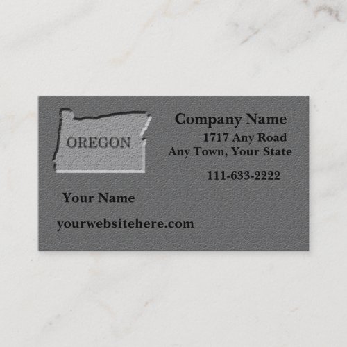 Oregon State Business card  carved stone look