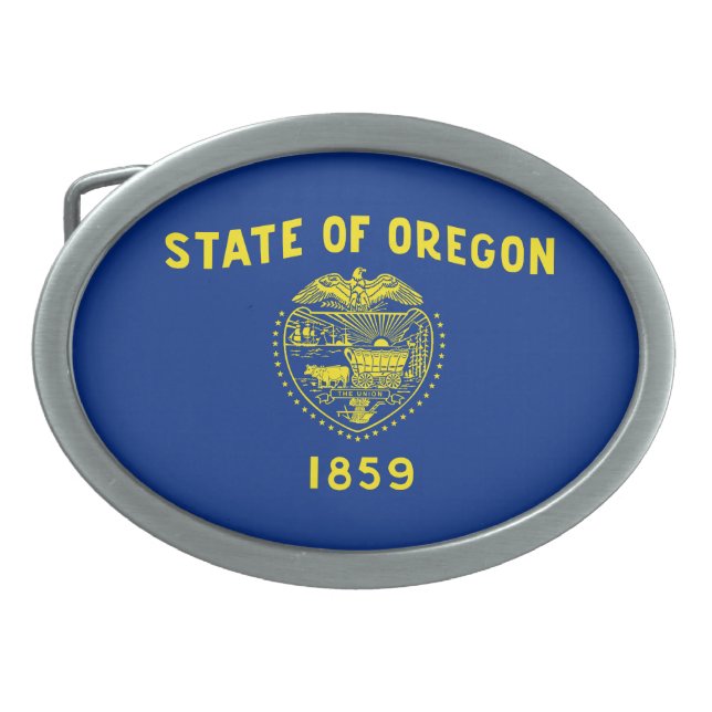 Oregon State Flag Belt Buckle (Front)