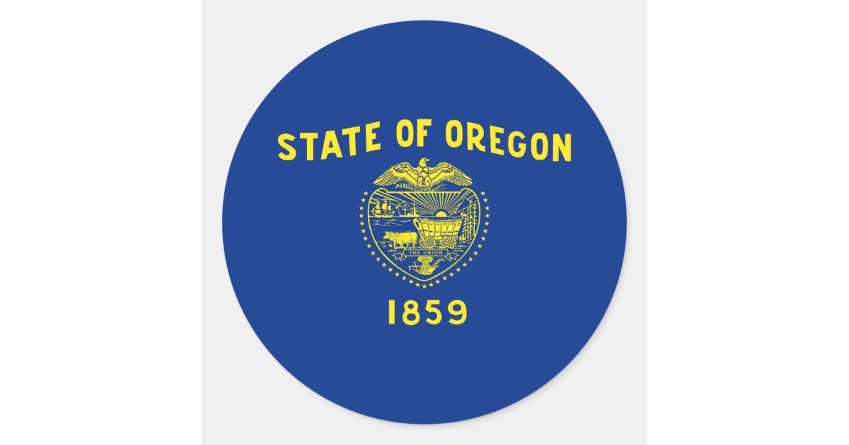 Oregon State Flag Classic Round Sticker | Zazzle