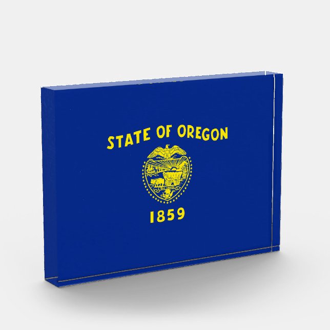 Oregon State Flag Design Acrylic Award (Left)
