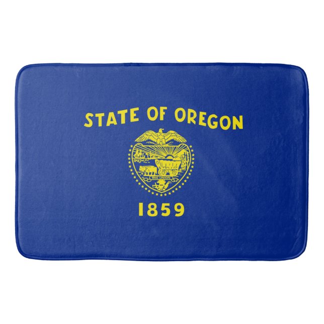 Oregon State Flag Design Bathroom Mat (Front)