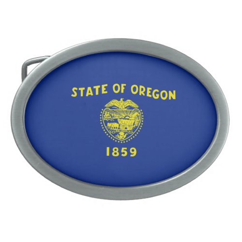 Oregon State Flag Design Belt Buckle