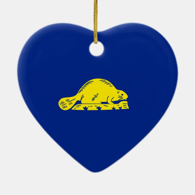 Oregon State Flag Design Ceramic Ornament (Back)