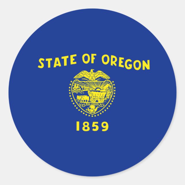 Oregon State Flag Design Classic Round Sticker (Front)