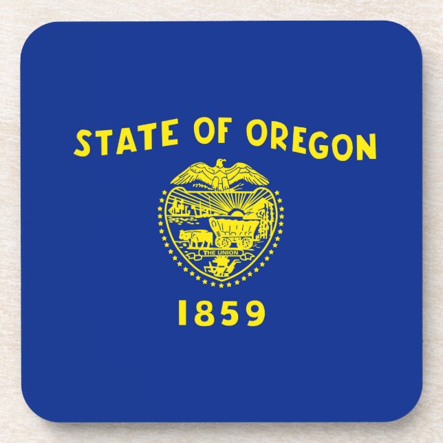Oregon State Flag Design Decor Coaster (Front)
