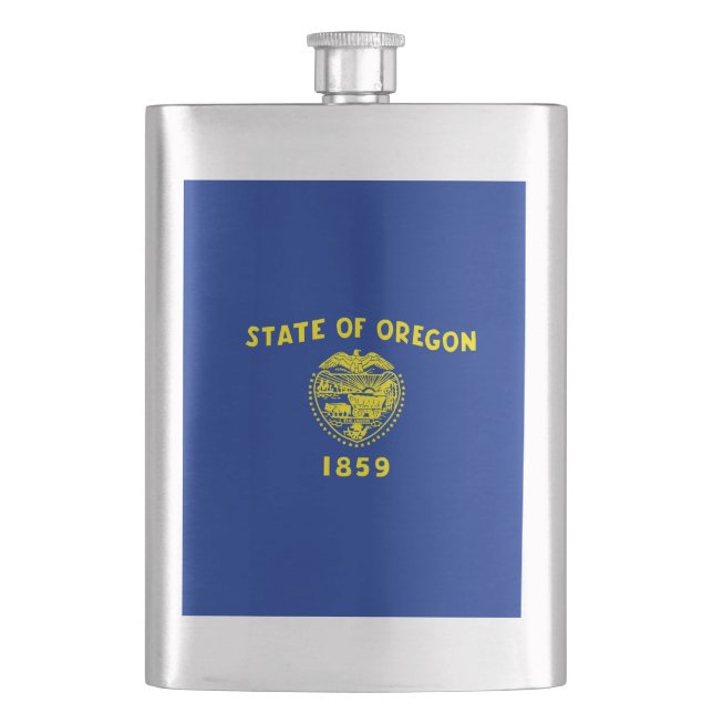 Oregon State Flag Design Hip Flask (Front)