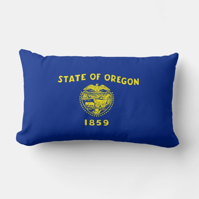 Oregon State Flag Design Lumbar Pillow (Front)