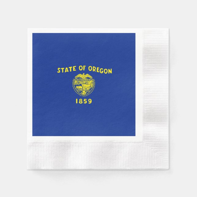 Oregon State Flag Design Paper Napkins (Front)
